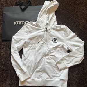 NWOT Roberto Cavalli White Zip Up Sweatshirt - Size M